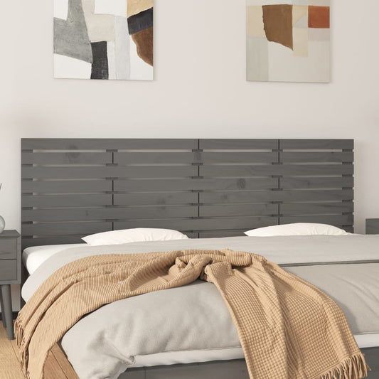 Berkfield Wall Headboard Grey 186x3x63 cm Solid Wood Pine