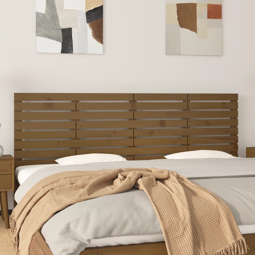 Berkfield Wall Headboard Honey Brown 186x3x63 cm Solid Wood Pine