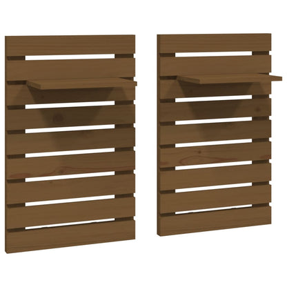 Berkfield Wall-mounted Bedside Shelves 2 pcs Honey Brown Solid Wood Pine