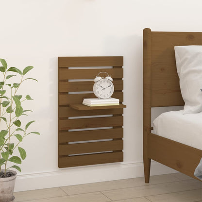 Berkfield Wall-mounted Bedside Shelves 2 pcs Honey Brown Solid Wood Pine