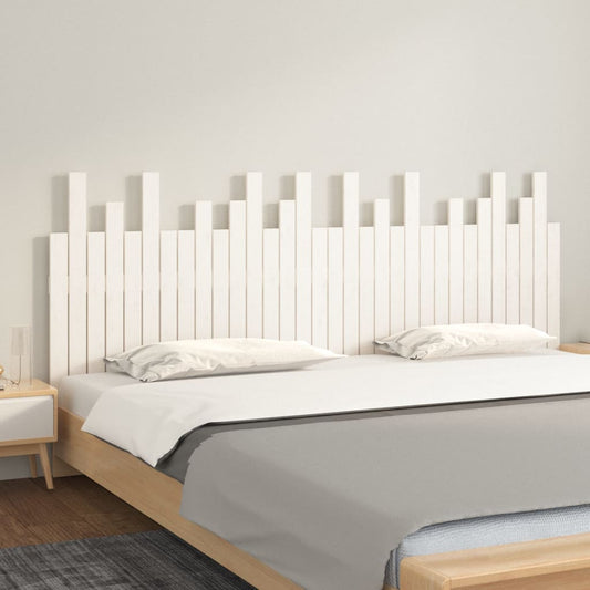 Berkfield Wall Headboard White 204x3x80 cm Solid Wood Pine