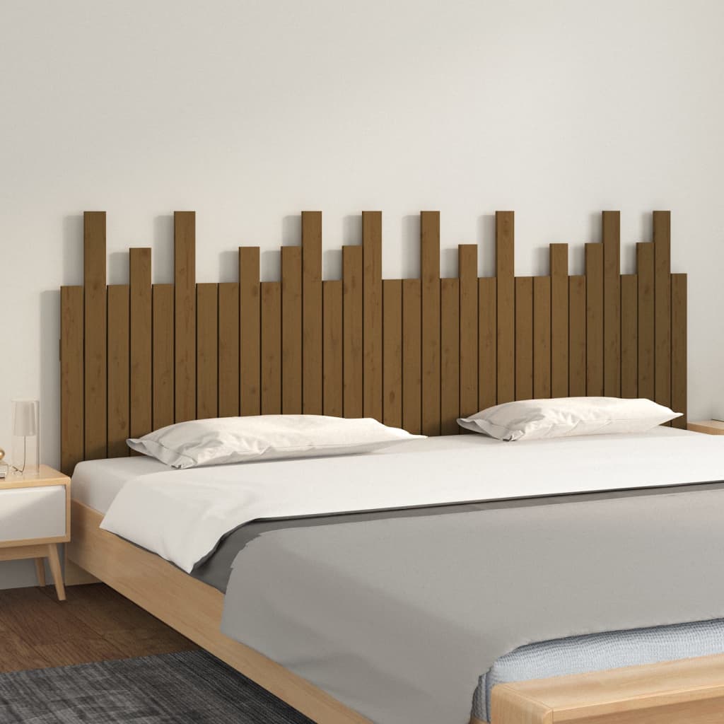 Berkfield Wall Headboard Honey Brown 204x3x80 cm Solid Wood Pine