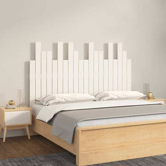 Berkfield Wall Headboard White 127.5x3x80 cm Solid Wood Pine