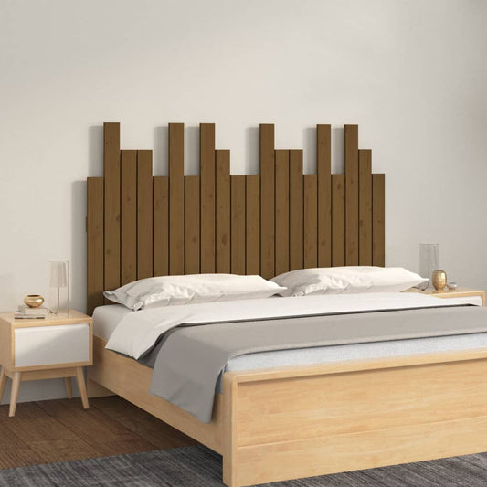 Berkfield Wall Headboard Honey Brown 127.5x3x80 cm Solid Wood Pine