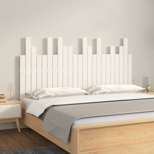Berkfield Wall Headboard White 146.5x3x80 cm Solid Wood Pine