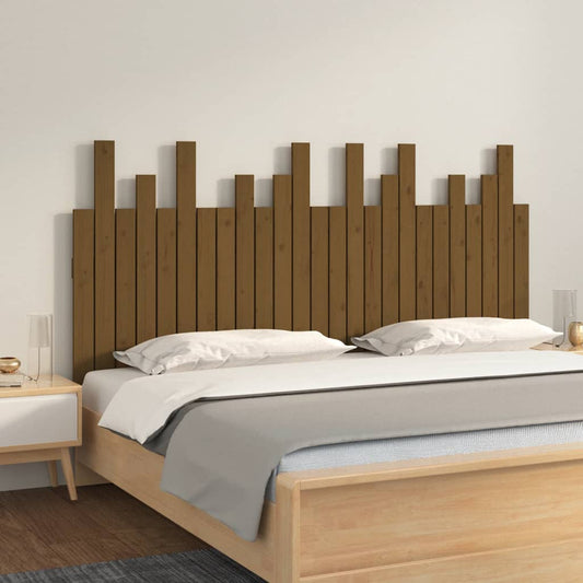 Berkfield Wall Headboard Honey Brown 159.5x3x80 cm Solid Wood Pine
