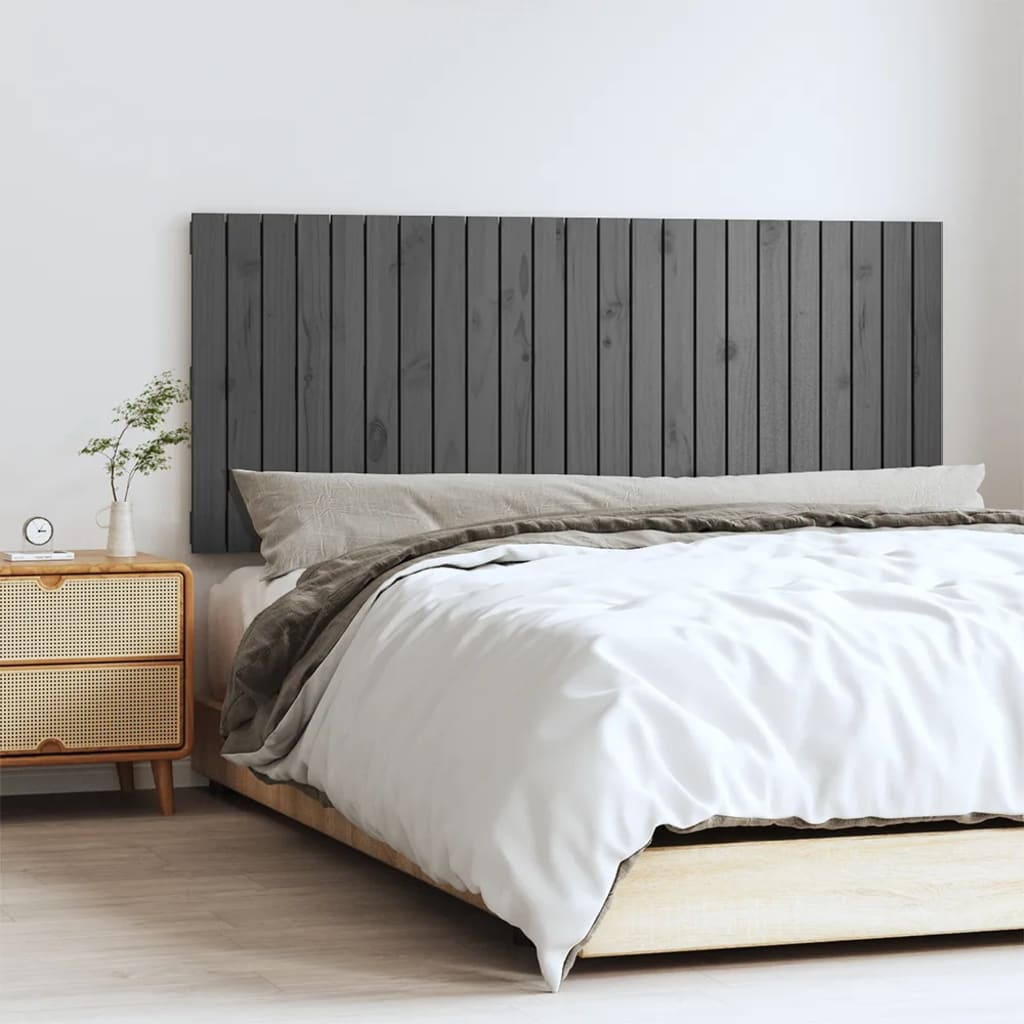 Berkfield Wall Headboard Grey 147x3x60 cm Solid Wood Pine