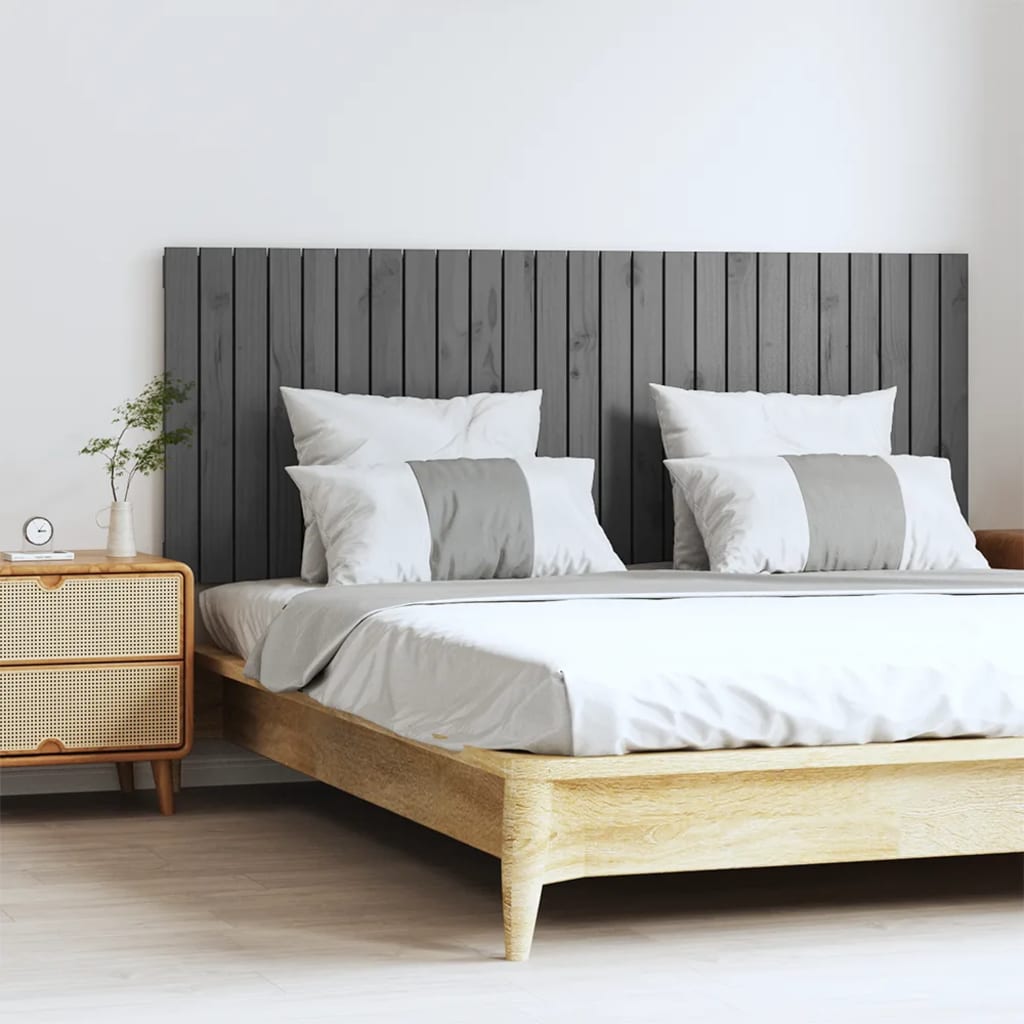 Berkfield Wall Headboard Grey 159.5x3x60 cm Solid Wood Pine