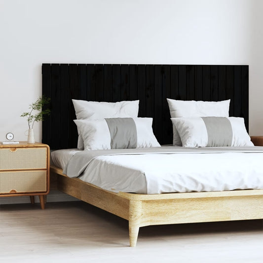 Berkfield Wall Headboard Black 159.5x3x60 cm Solid Wood Pine
