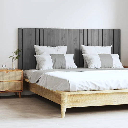 Berkfield Wall Headboard Grey 166x3x60 cm Solid Wood Pine