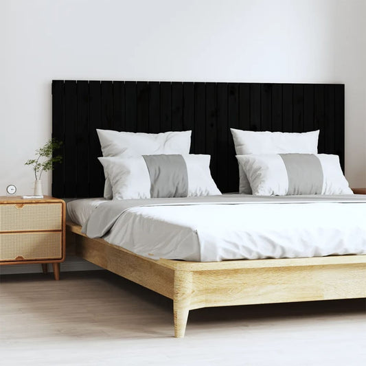 Berkfield Wall Headboard Black 166x3x60 cm Solid Wood Pine