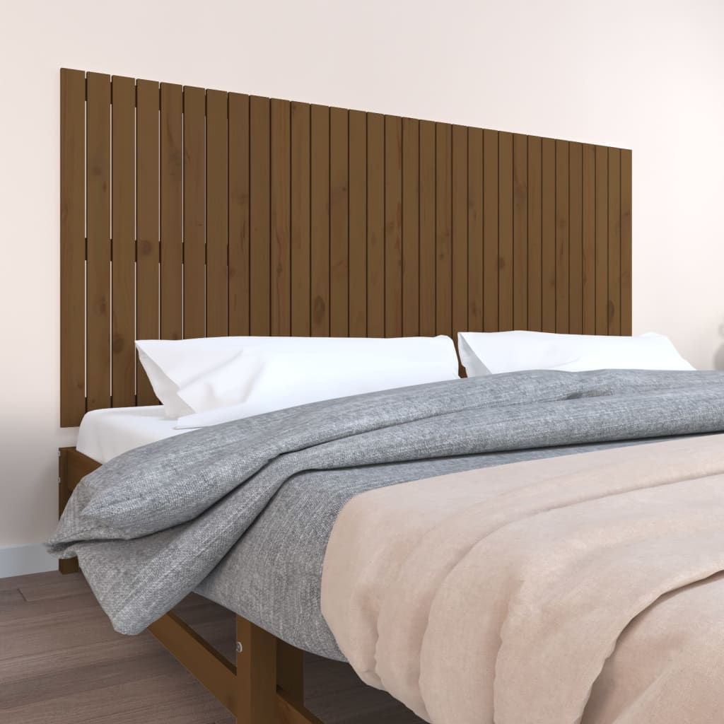 Berkfield Wall Headboard Honey Brown 204x3x90 cm Solid Wood Pine