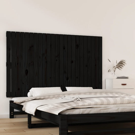 Berkfield Wall Headboard Black 147x3x90 cm Solid Wood Pine