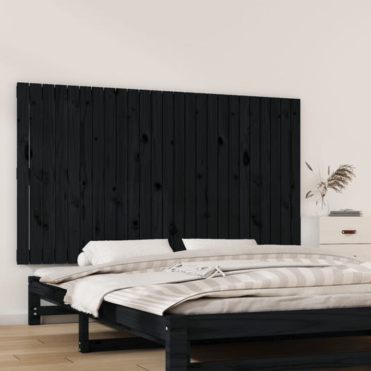 Berkfield Wall Headboard Black 159.5x3x90 cm Solid Wood Pine