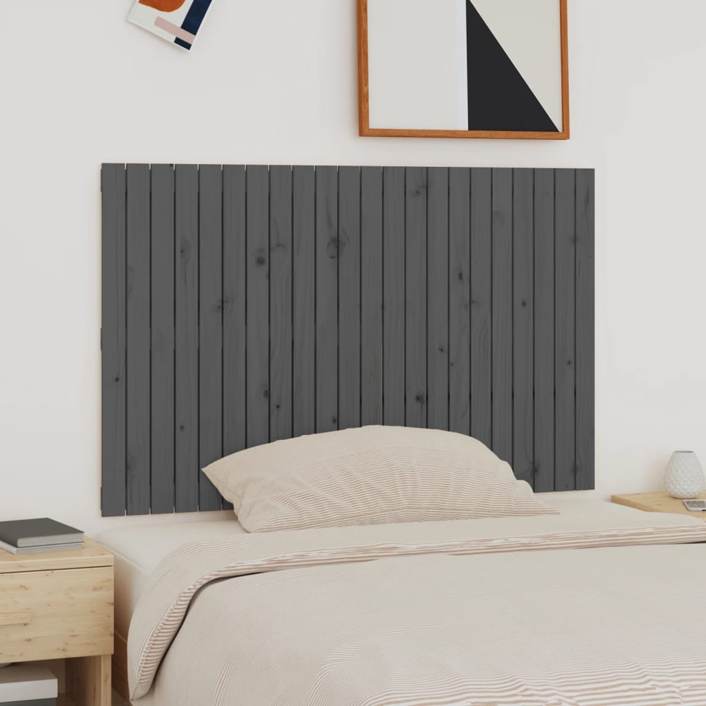 Berkfield Wall Headboard Grey 140x3x90 cm Solid Wood Pine