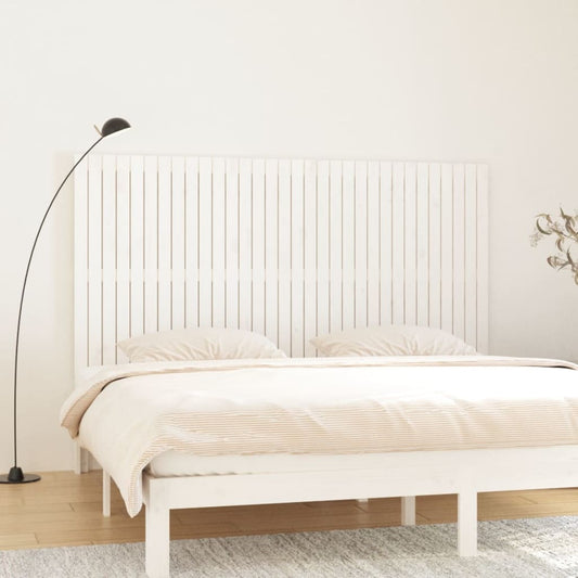 Berkfield Wall Headboard White 204x3x110 cm Solid Wood Pine