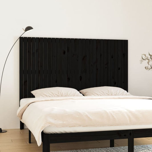 Berkfield Wall Headboard Black 185x3x110 cm Solid Wood Pine