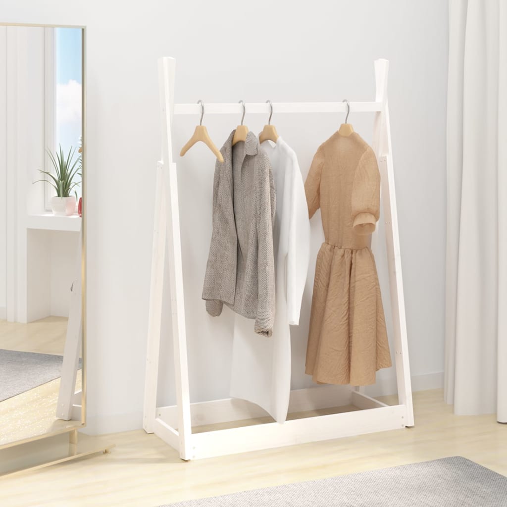Berkfield Clothes Rack White 100x45x150 cm Solid Wood Pine