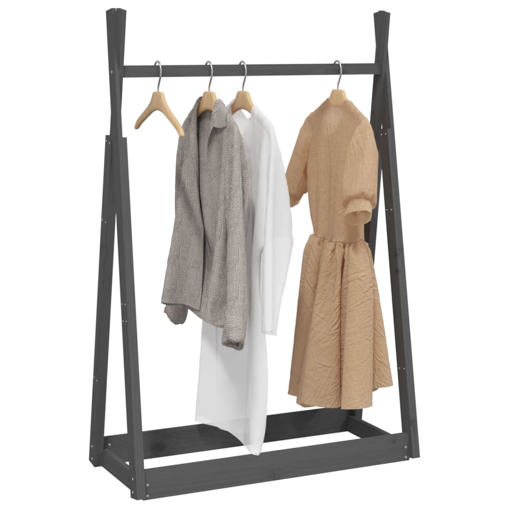 Berkfield Clothes Rack Grey 100x45x150 cm Solid Wood Pine