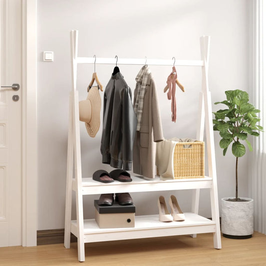 Berkfield Clothes Rack White 100x45.5x150 cm Solid Wood Pine