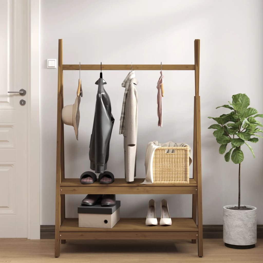 Berkfield Clothes Rack Honey Brown 100x45.5x150 cm Solid Wood Pine