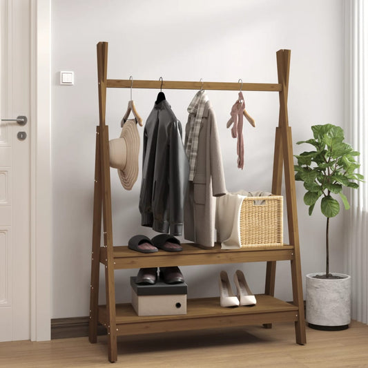 Berkfield Clothes Rack Honey Brown 100x45.5x150 cm Solid Wood Pine