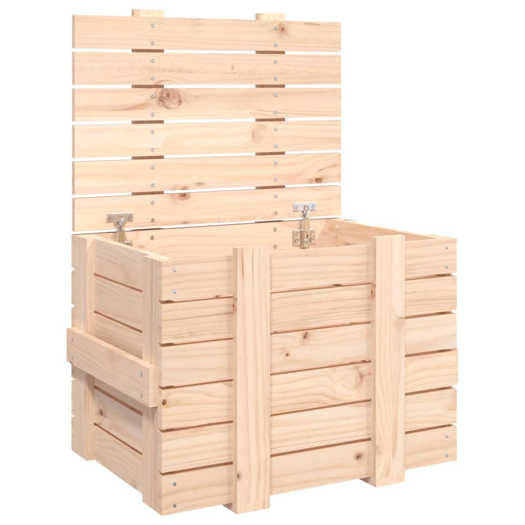 Berkfield Storage Box 58x40.5x42 cm Solid Wood Pine