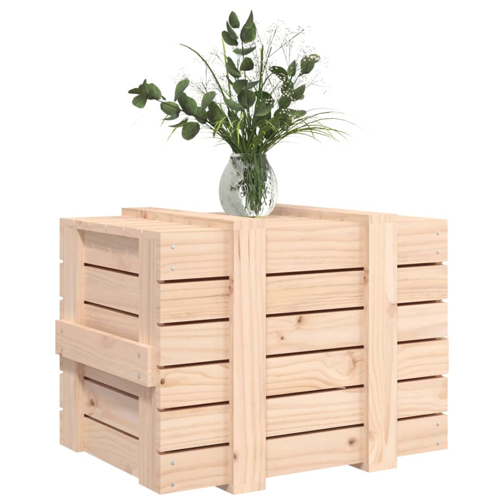 Berkfield Storage Box 58x40.5x42 cm Solid Wood Pine