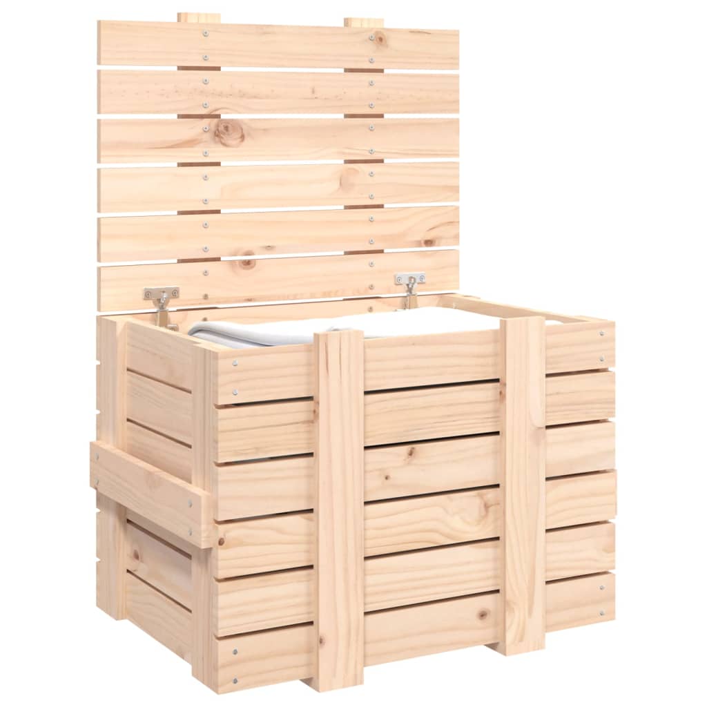 Berkfield Storage Box 58x40.5x42 cm Solid Wood Pine