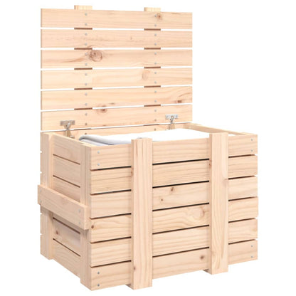 Berkfield Storage Box 58x40.5x42 cm Solid Wood Pine