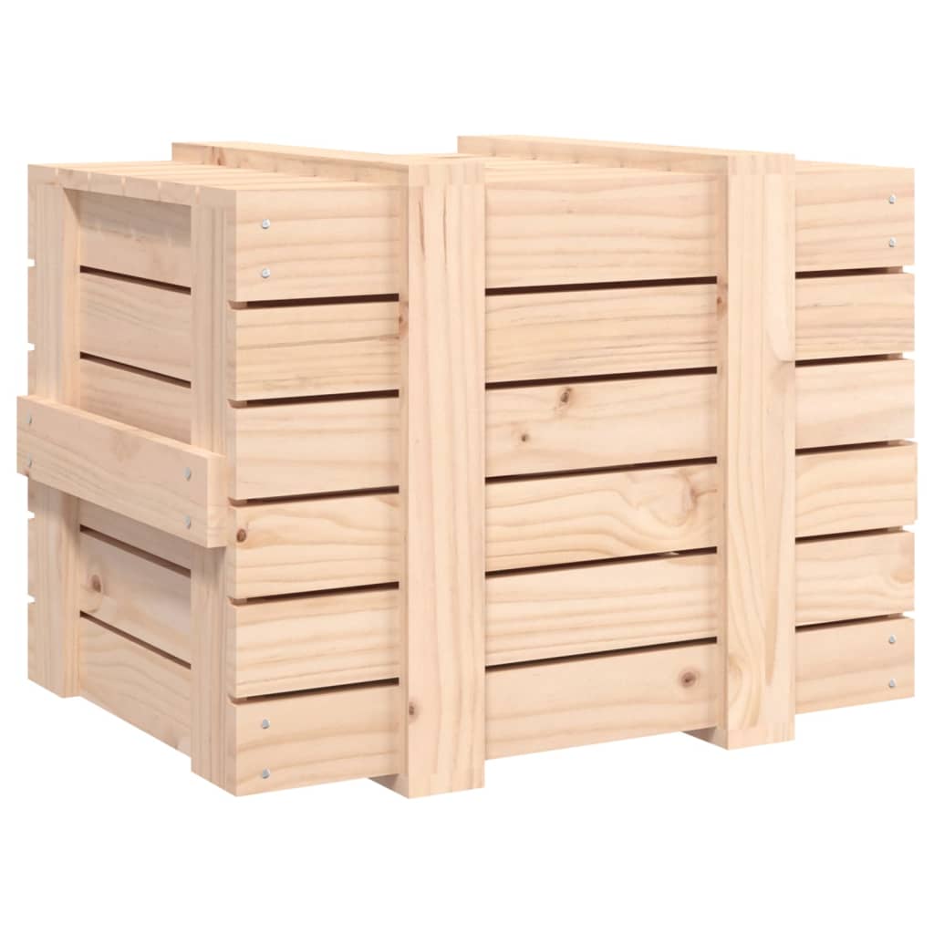 Berkfield Storage Box 58x40.5x42 cm Solid Wood Pine