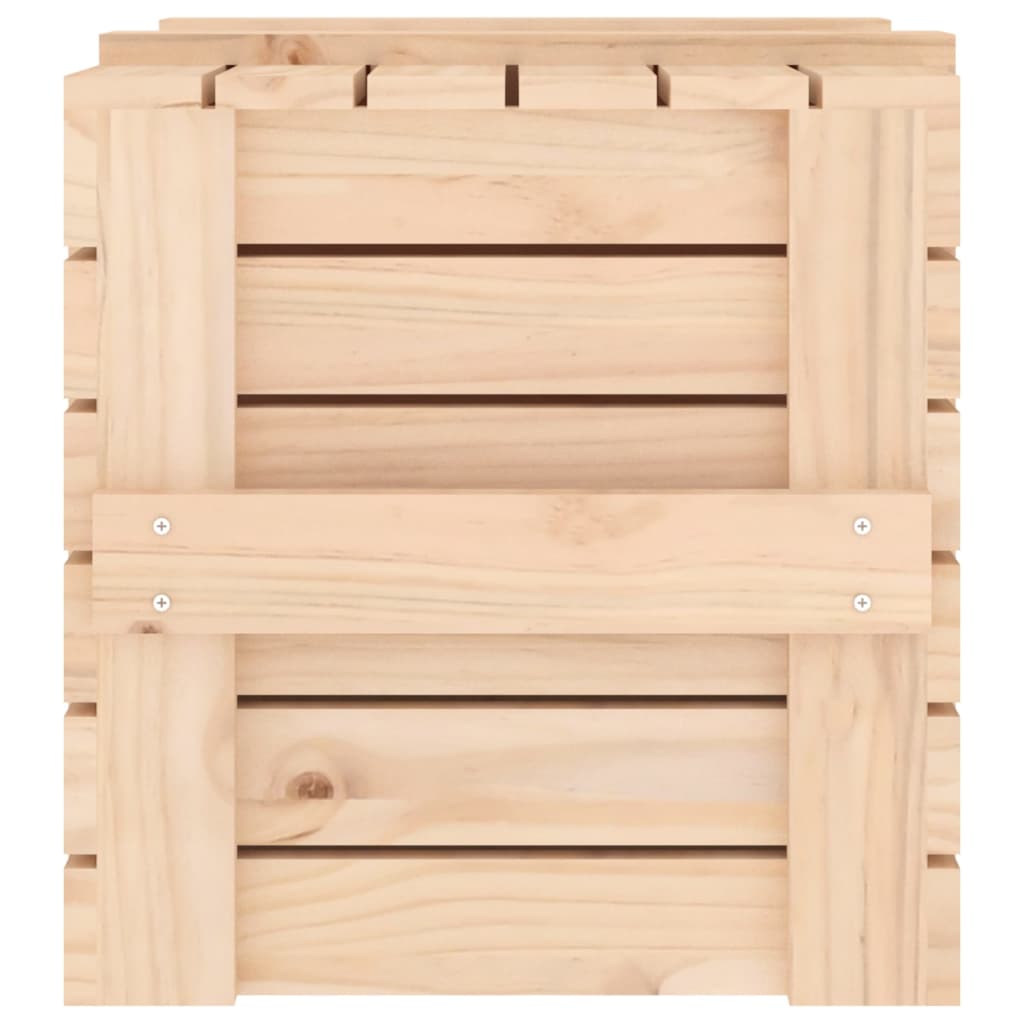 Berkfield Storage Box 58x40.5x42 cm Solid Wood Pine