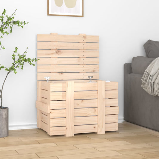 Berkfield Storage Box 58x40.5x42 cm Solid Wood Pine