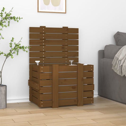 Berkfield Storage Box Honey Brown 58x40.5x42 cm Solid Wood Pine