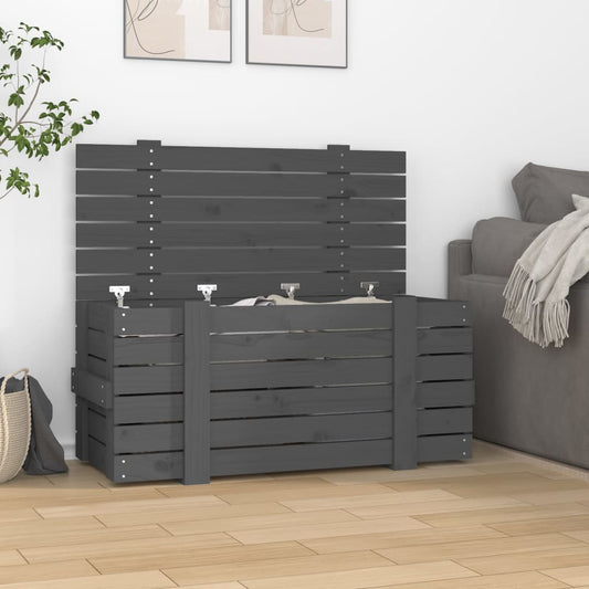 Berkfield Storage Box Grey 91x40.5x42 cm Solid Wood Pine