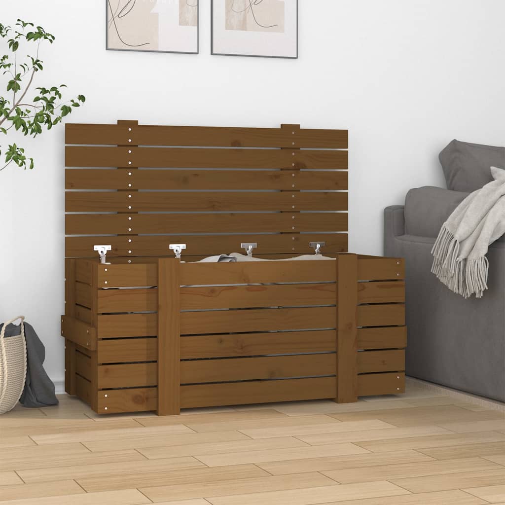 Berkfield Storage Box Honey Brown 91x40.5x42 cm Solid Wood Pine