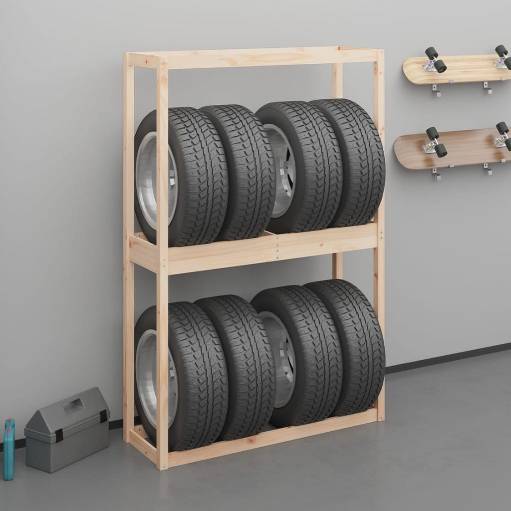 Berkfield Tire Rack 120x40x180 cm Solid Wood Pine