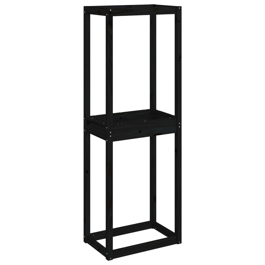 Berkfield Tire Rack Black 63x40x180 cm Solid Wood Pine