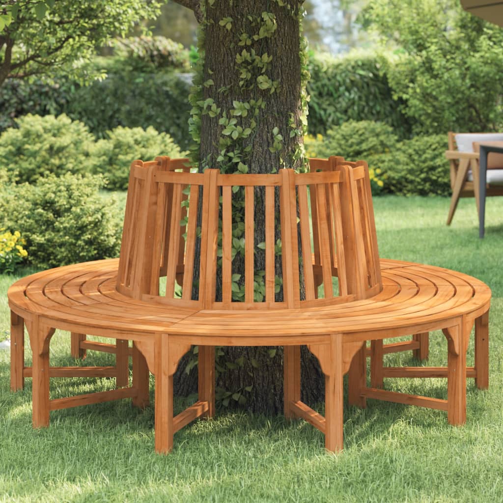 Berkfield Round Tree Bench �_�”�_208 cm Solid Wood Eucalyptus