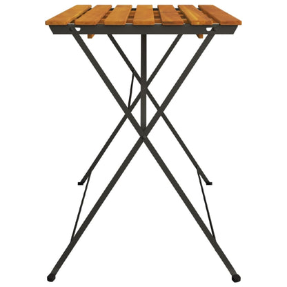 Berkfield Folding Bistro Table 100x54x71 cm Solid Wood Acacia and Steel