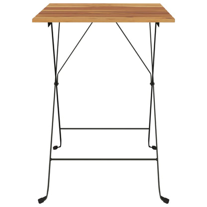 Berkfield Folding Bistro Table 55x54x71 cm Solid Wood Teak and Steel