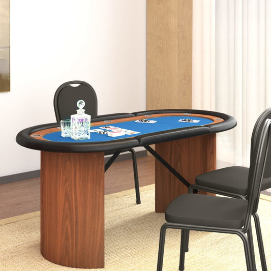 Berkfield 10-Player Poker Table Blue 160x80x75 cm
