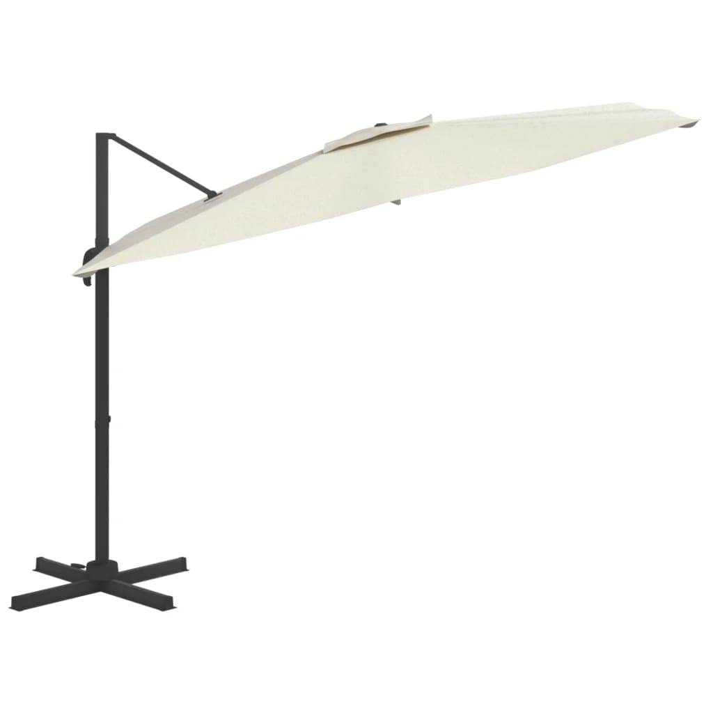 Berkfield Cantilever Umbrella with Aluminium Pole Sand White 400x300 cm