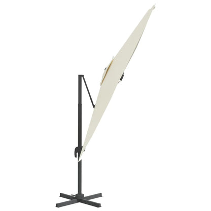 Berkfield Cantilever Umbrella with Aluminium Pole Sand White 400x300 cm