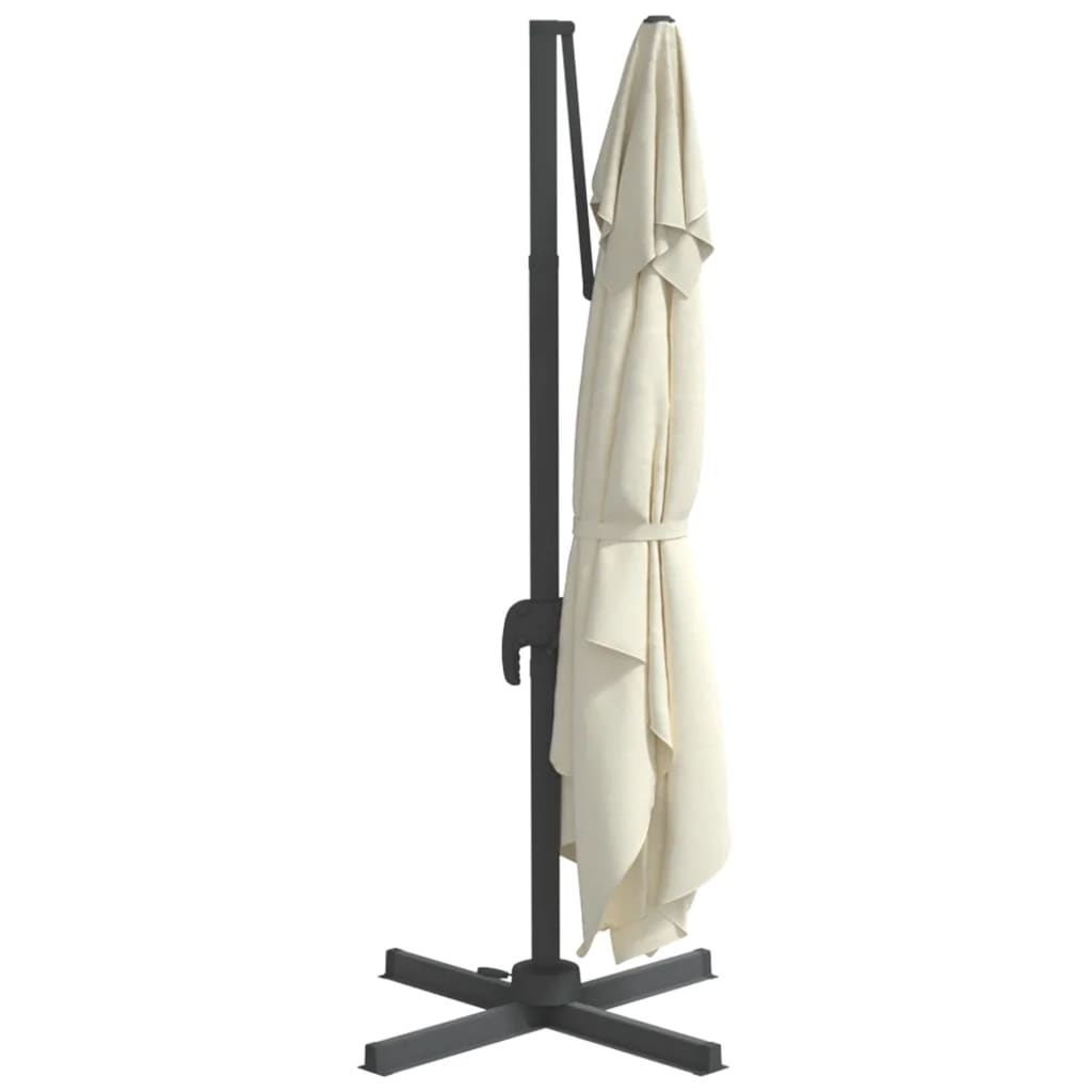 Berkfield Cantilever Umbrella with Aluminium Pole Sand White 400x300 cm