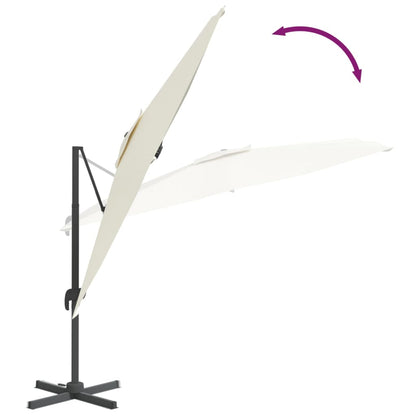 Berkfield Cantilever Umbrella with Aluminium Pole Sand White 400x300 cm