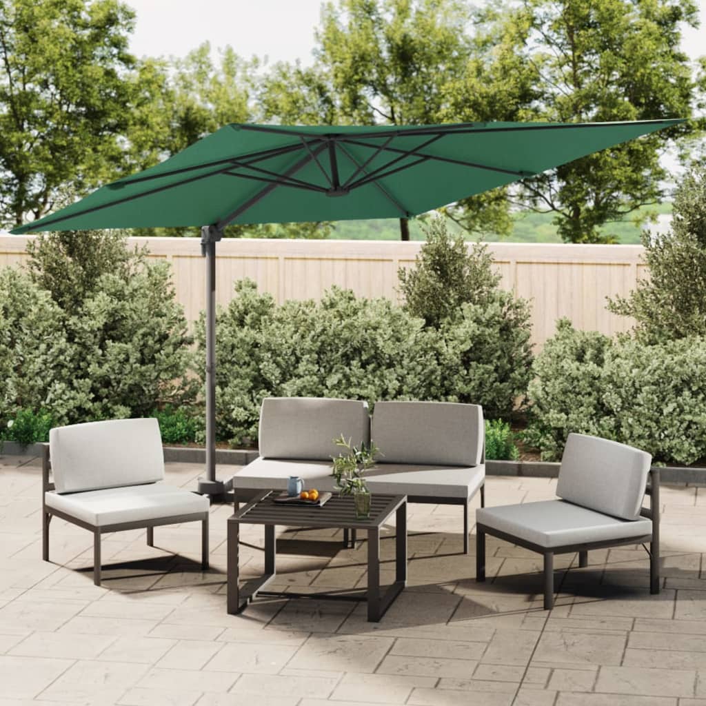 Berkfield Cantilever Umbrella with Aluminium Pole Green 300x300 cm