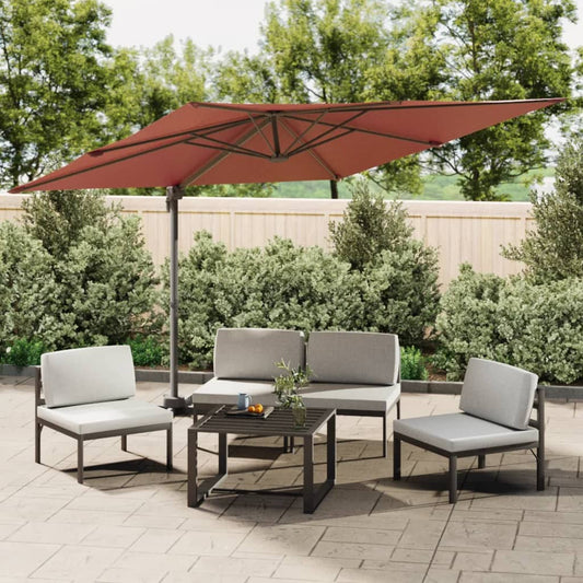 Berkfield Cantilever Umbrella with Aluminium Pole Terracotta 400x300 cm