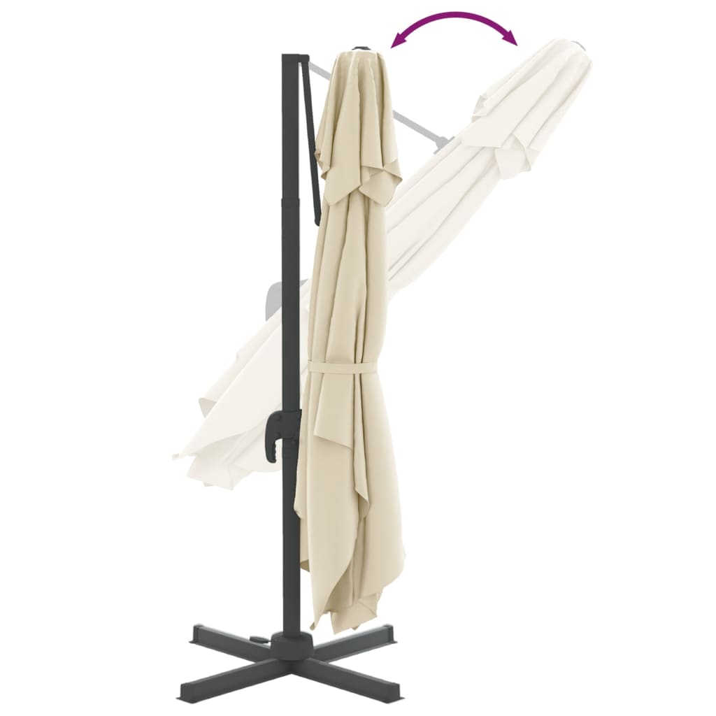 Berkfield Double Top Cantilever Umbrella Sand White 400x300 cm