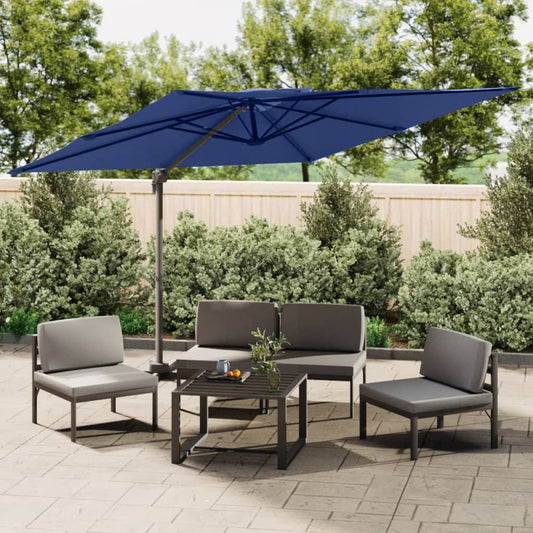 Berkfield Double Top Cantilever Umbrella Azure Blue 300x300 cm